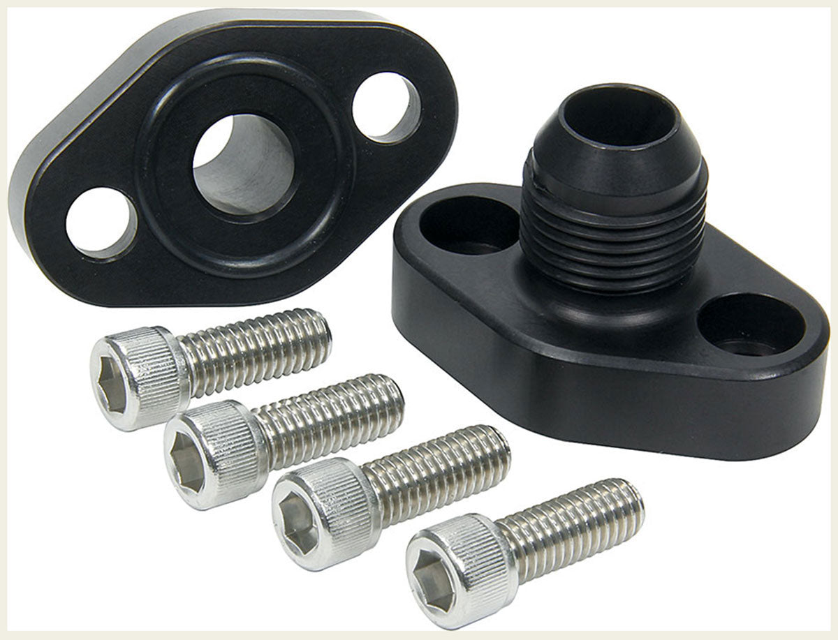 Block Adapters For Remote Pump System, Fits Small Block Chev Black Finish