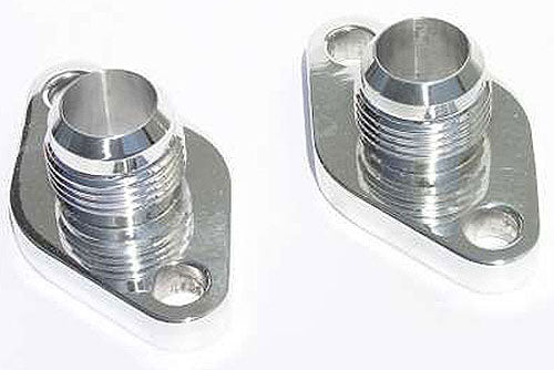 Block Adapters For Remote Pump System, Fits Small Block Chev Polished Finish