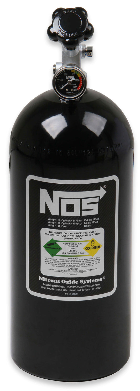 Nitrous Bottle 10-lb. (Black)
21" x 7"dia. With Super Hi-Flo Valve &Gauge