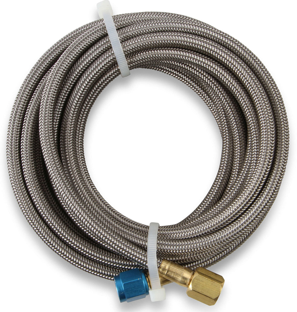 -4AN Stainless Steel Bradided Hose
14ft. Length. With Blue Ends