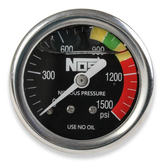 1-1/2" Liquid Filled Nitrous Pressure Gauge, Black
0-1500 psi