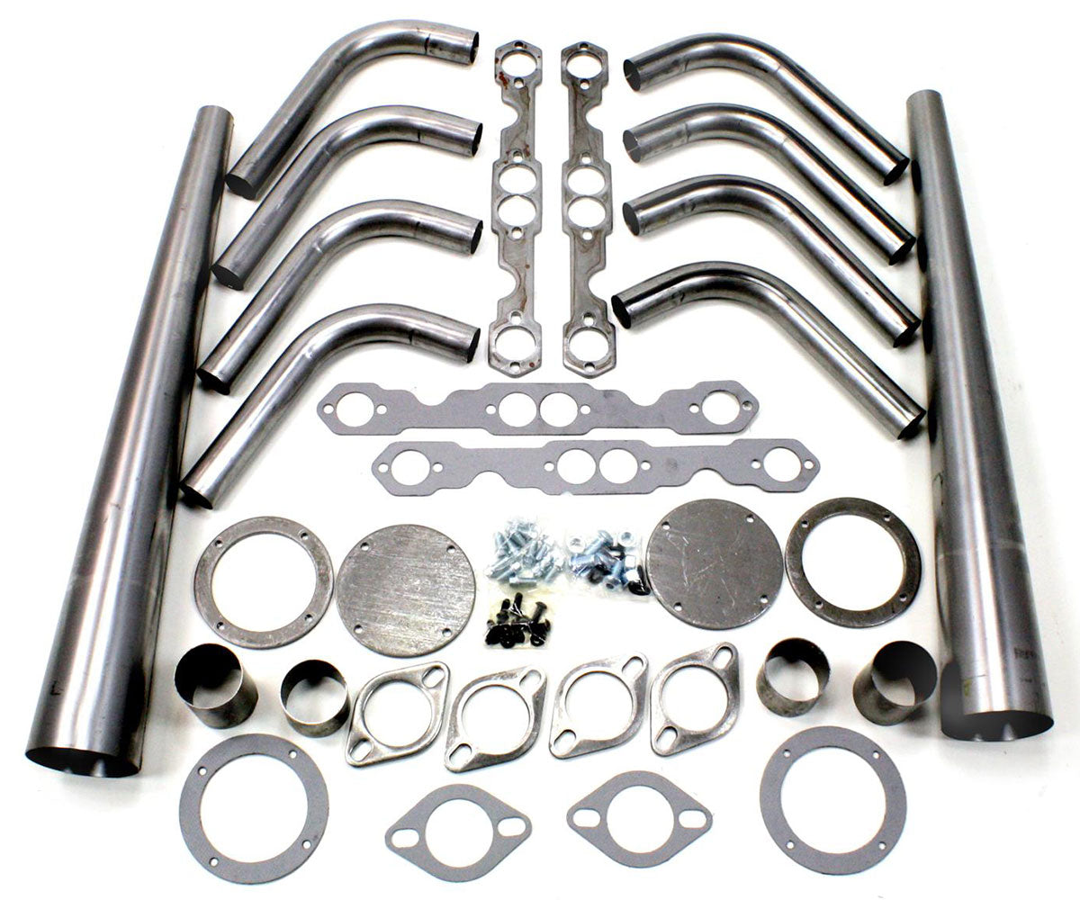 Lakester Weld-Up Header Kit
Suit SB Chev 1-5/8" Primary Pipe With 4" Collector, Oval Port