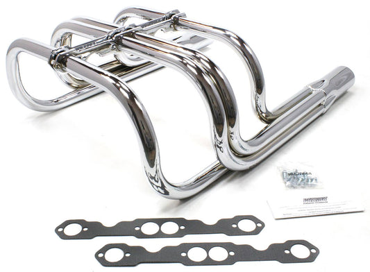 Chrome Classic T-Bucket Header
Suit SB Chev 1-5/8" Primary Pipe With 2-1/2" Collector, Round Port