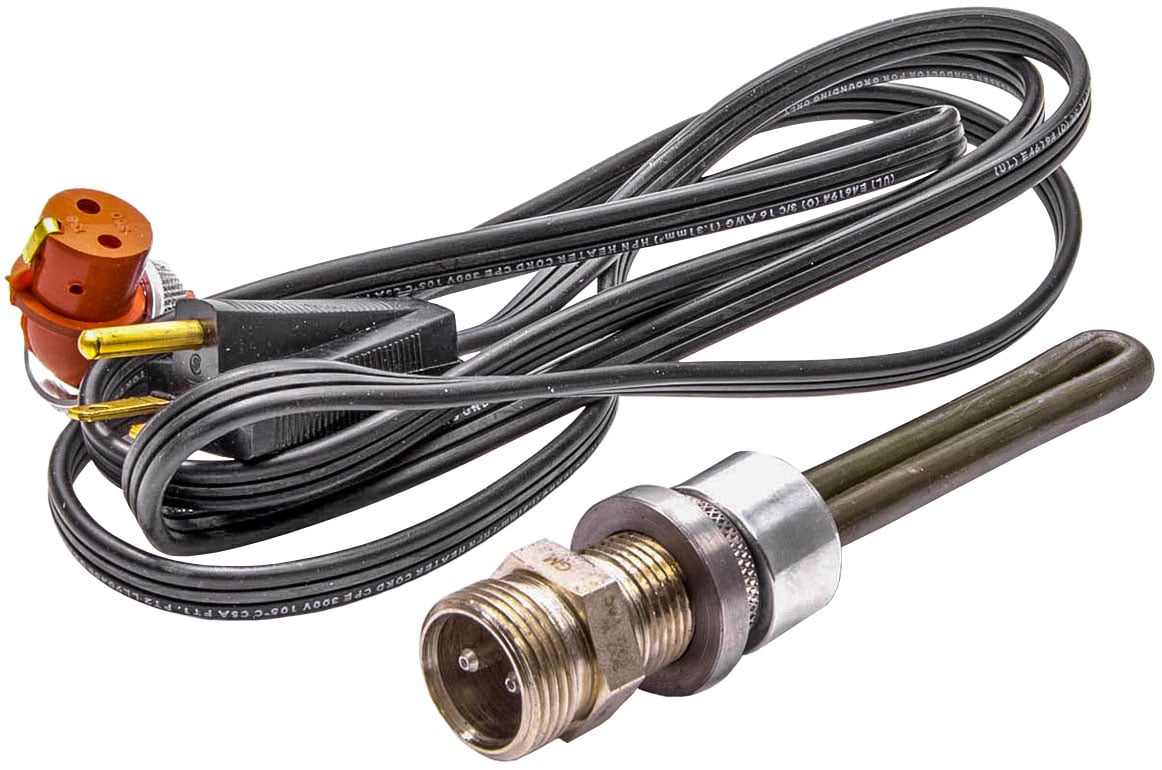 Oil Tank Heater, 240 Volt (USA Plug)
300 Watt Immersion Style Heater, Supplied With 1/2" NPT Steel & Alloy Weld In Bungs