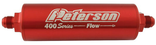 400 Series Inline Fuel Filter
-12 AN Male, 45 Micron Filter Without Bypass