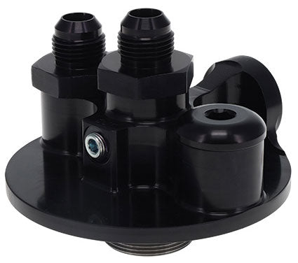 Remote Oil Filter Mount, 1-1/2" Thread  -12 AN Fittings, Firewall Mount