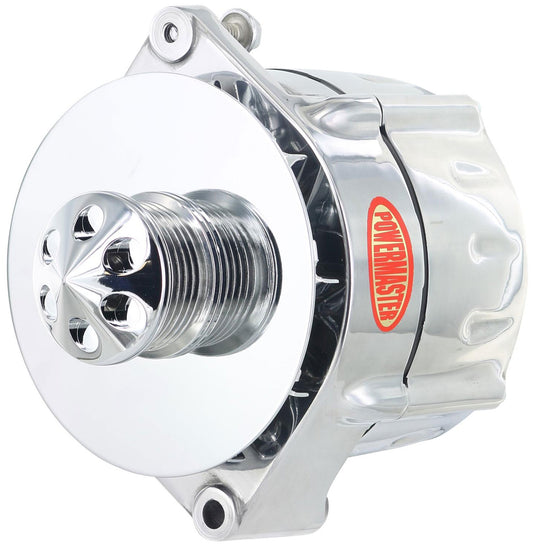 Powermaster Signature Series Alternator
Chev 12si, 100 amp, internal regulator, Serpentine pulley, Polished