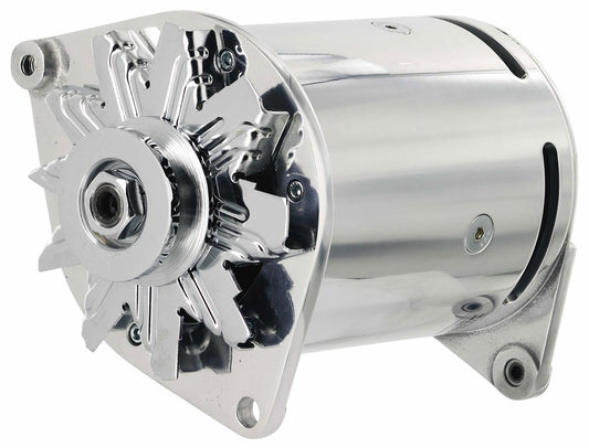 Powermaster PowerGen Alternator
Ford 51-59 all & 60-64 V8, Offset Hinge Mount, Polished, 75 Amps, One Wire, Internal Regulator