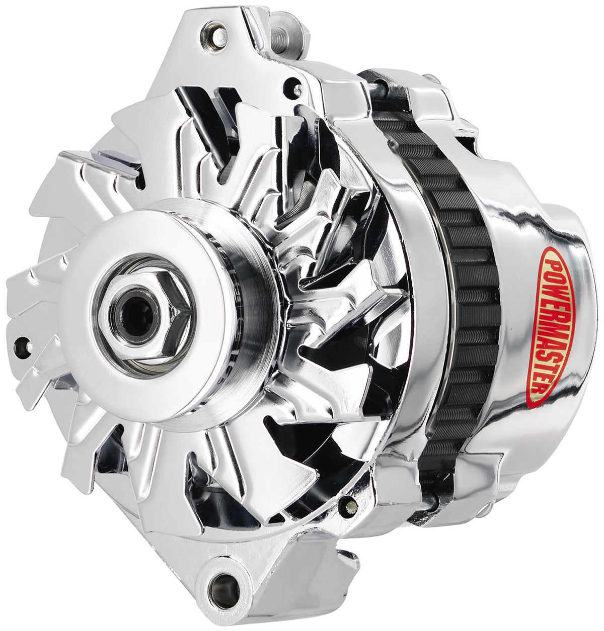 Chrome GM/Chevy CS130 Style Alternator  140 AMP, 1 Wire, Single V-Belt Pulley