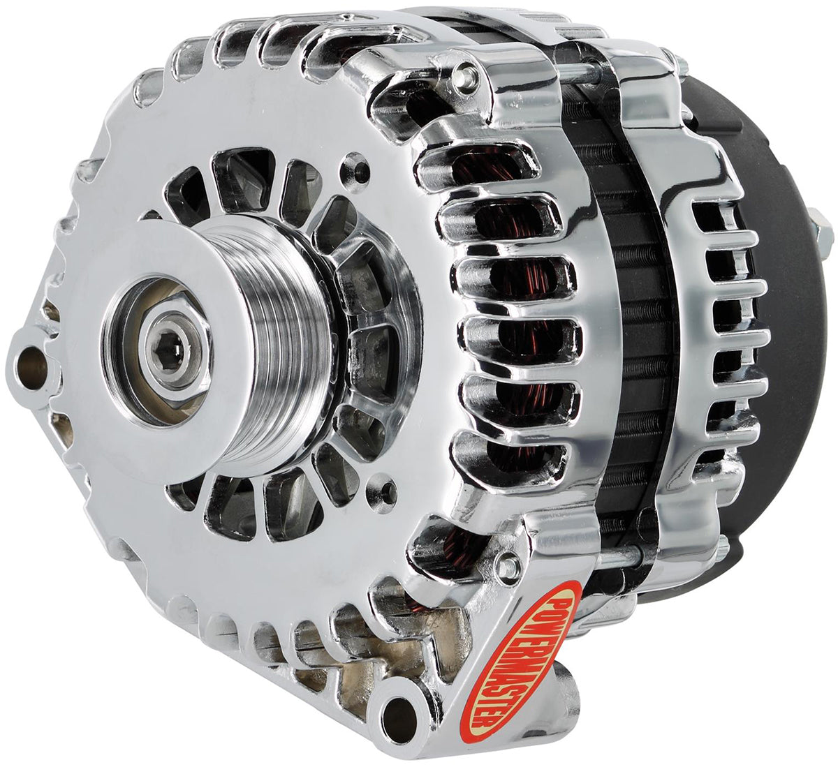 Chrome GM Style AD Alternator
215 Amps, 4 Pin VR With 6-Groove Serpentine Pulley