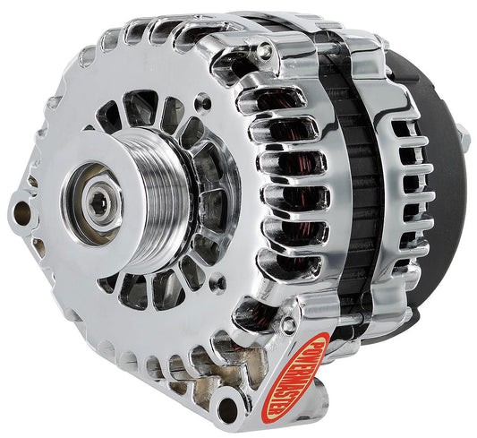 Chrome GM Style AD Alternator
215 Amps, 2 Pin VR With 6-Groove Serpentine Pulley