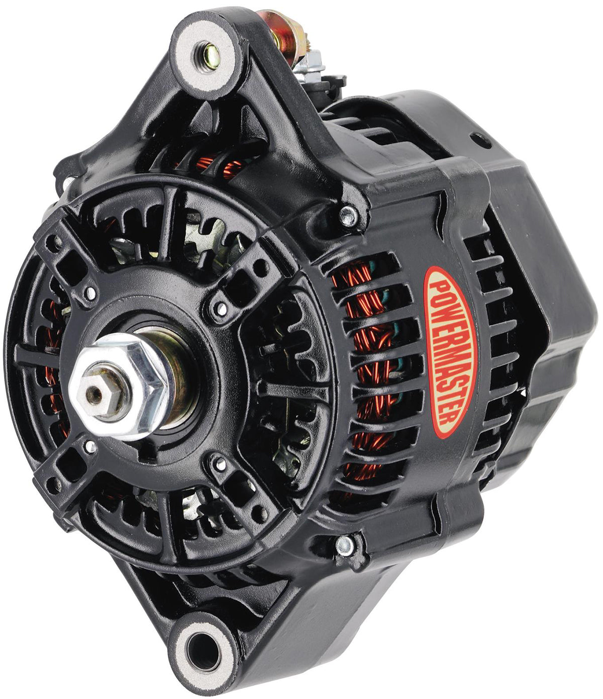 Black GM Denso Style Race Alternator
150 Amps, 16 Volt, With No Pulley, 118mm Size