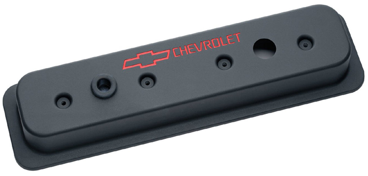 Die Cast Valve Covers with Chevrolet Logo (Centre Hold-Down) Black Crinkle Finish
Small Block Chev 1987-Later