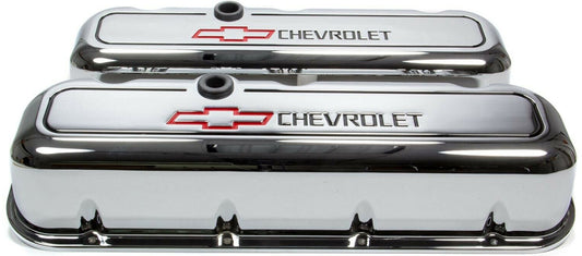 Die Cast Valve Covers with Chevrolet Logo (Tall Style) Chrome  Big Block Chev