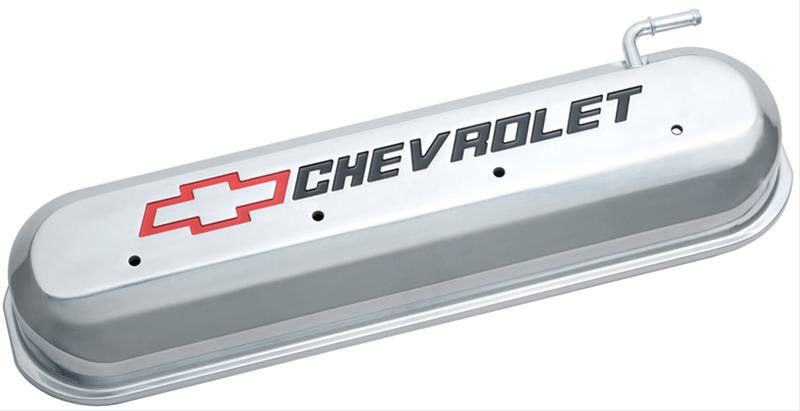 Cast Aluminium Valve Covers With Recessed ChevroletLogo
Suit LS Series Engines, Polished With Red/Black Emblem