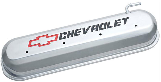 Cast Aluminium Valve Covers With Recessed ChevroletLogo
Suit LS Series Engines, Polished With Red/Black Emblem