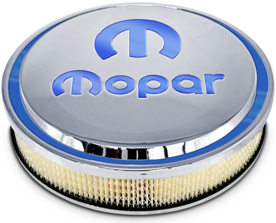 Slant Edge MOPAR Air Filter Assembly
Polished Finish with Blue Emblem