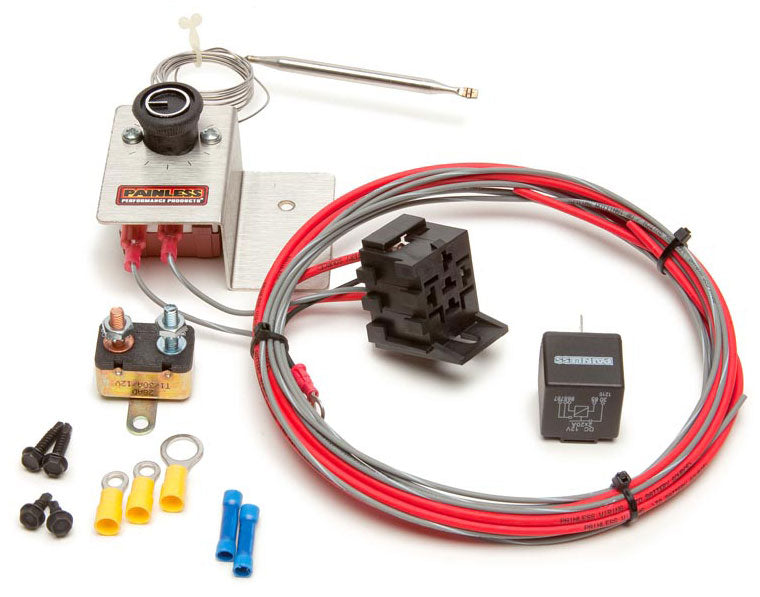 Adjustable Thermostat Kit with Relay
Temp range - 32°F to 248°F (35°C to 120°C).