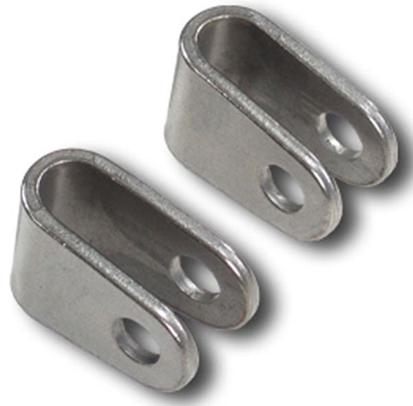 chromoly Rod End Clevis
Fits up to 7/8" Tube, 3/8" Hole, 1-1/8" H x 1" L, .500" Inside Width (Pair)