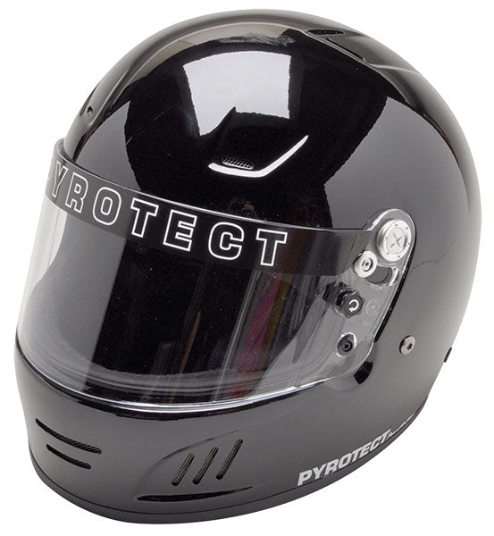 Black Pro Airflow Full Face Helmet (XX-Small)
With Clear Shelid. Snell SA2015 Rated