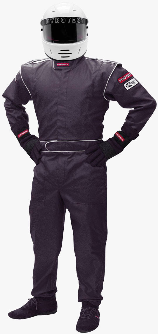 Junior Deluxe One Piece Single Layer SFI-1 Race Suit, Black
Large