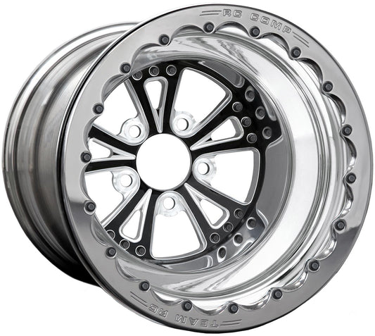 Torx 15" x 8" Wheel, Polished with Black Eclipse Finish Centre, Single Beadlock
5 x 4.50" Bolt Circle with 5" Backspace