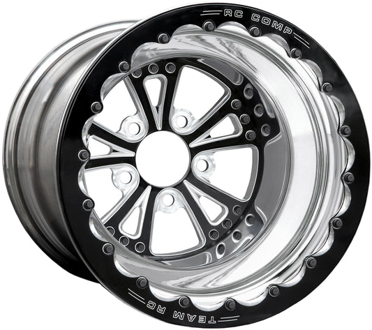 Torx 15" x 8" Wheel, Polished with Black Eclipse Finish Centre, Single Beadlock
5 x 4.50" Bolt Circle with 5.5" Backspace