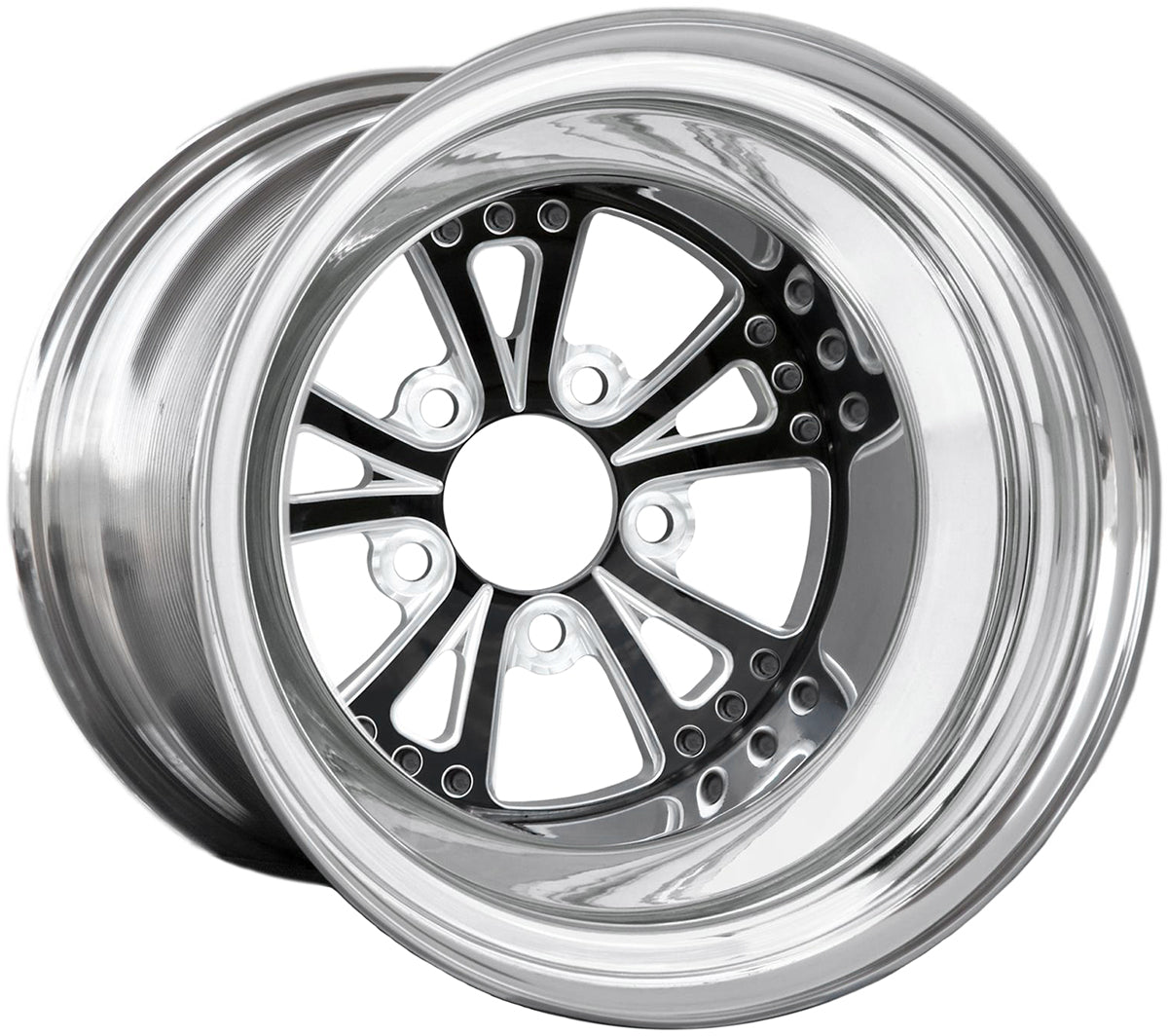 Torx 15" x 8.5" Wheel, Polished with Black Eclipse Finish Centre
5 x 4.50" Bolt Circle with 4" Backspace