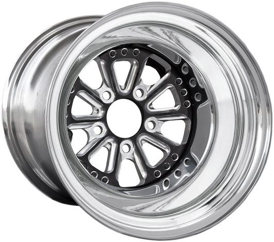 Hammer 15" x 8.5" Wheel, Polished with Black Eclipse Finish Centre
5 x 4.50" Bolt Circle with 4" Backspace