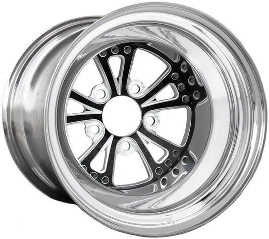 Torx 15" x 10" Wheel, Polished with Black Eclipse Prism Finish Centre
5 x 4.50" Bolt Circle with 4" Backspace