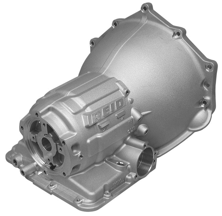 SUPERGLIDE 1-piece Powerglide Transmission Case with Roller Bearing Hub
Includes SFI4.1 Safety Liner