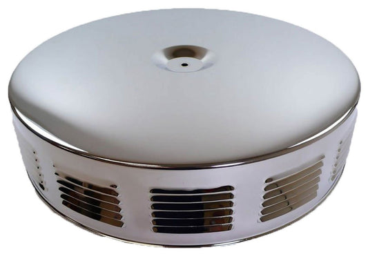 14" x 3" Louvered Style Air Cleaner Set with Paper Element  Fits Single Quad Carburettors with 5/8" Neck