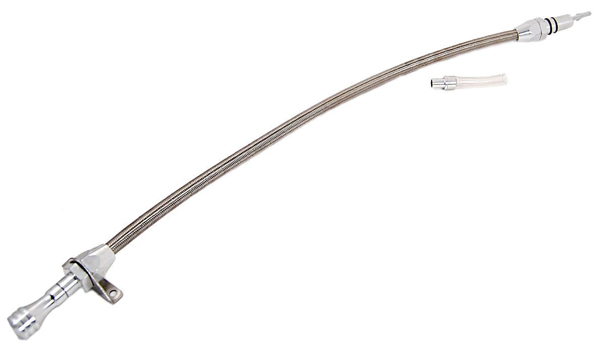 Flexible Transmission Dipstick, Firewall Mount, 29" for GM Turbo 350-400
Fits Push-In Style Transmission