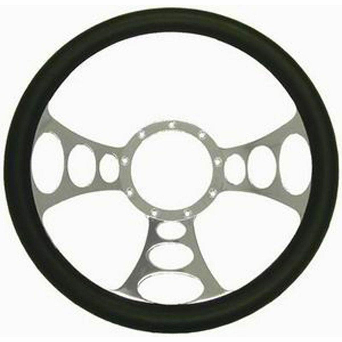 14" Orbitor Aluminium Steering Wheel (Chrome)
With Leather Grip (Horn Button Not Included)