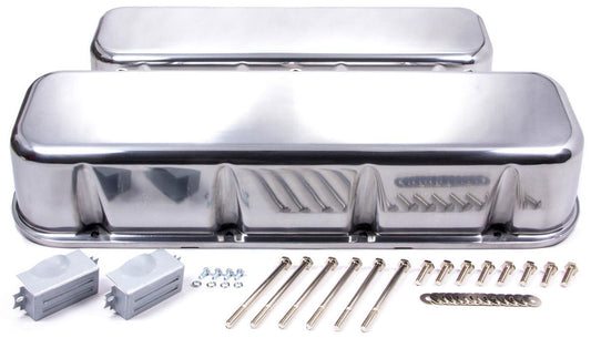 Polished Aluminium Tall (3-11/16") No Hole Valve Covers
Fits 1965-95 B/B Chev 396-427-454-502, Bolt Kit Included