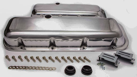 Polished Aluminium Short (2-7/8&qout;)Baffled Valve Covers
Fits 1965-95 B/B Chev 396-427-454-502, Bolt Kit Included