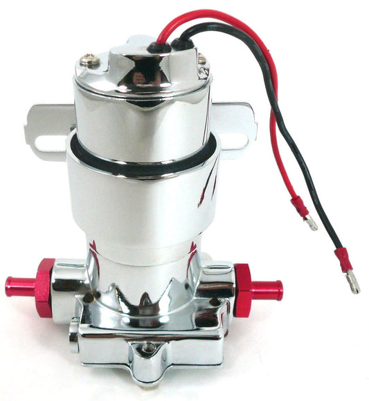 Chrome Electric Fuel Pump 378LPH-7PSI, 3/8" Inlet/Outlet
Fits Most Street & Strip, Not for use with Fuel Injection