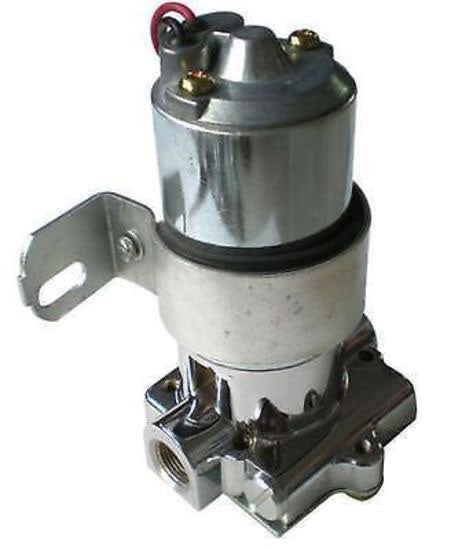 Chrome Electric Fuel Pump 454LPH-14PSI, 3/8" Inlet/Outlet
Fits Most Street & Strip, Not for use with Fuel Injection