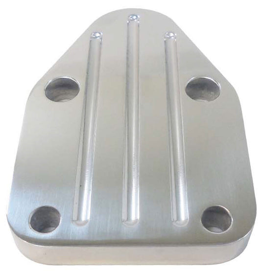 Polished Aluminium Fuel Block-off Plate, Ball Milled Style
Fits S/B Chev 283-400