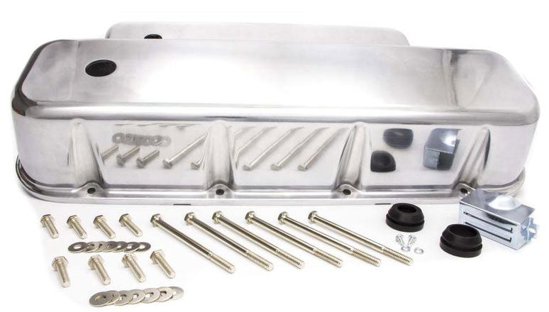 Polished Aluminium Tall (3-11/16") Baffled Valve Covers
Fits 1965-95 B/B Chev 396-427-454-502, Bolt Kit Included