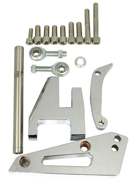 Aluminium "Outward Mount" Alternator Bracket, Chrome Finish
Suit S/B Chev with Short Water