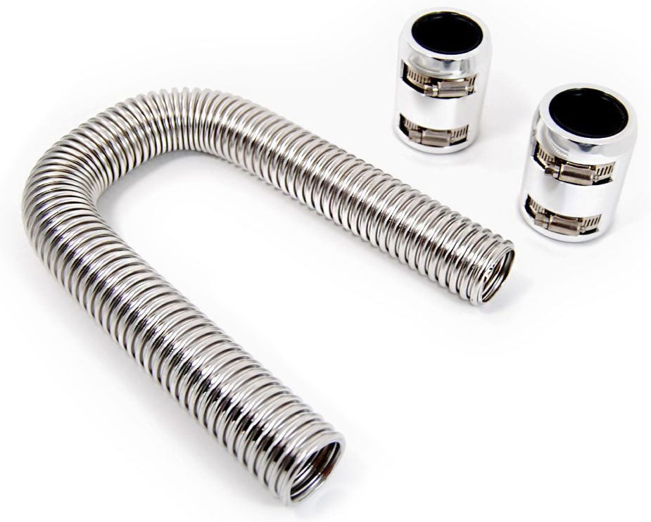 Stainless Steel Radiator Hose Kit, 36" Hose Length with Polished End Caps