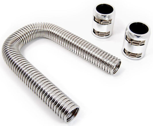 Stainless Steel Radiator Hose Kit, 36" Hose Length with Chrome End Caps