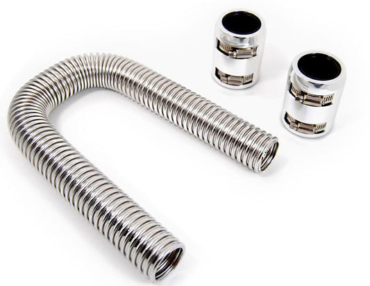 Stainless Steel Radiator Hose Kit, 48" Hose Length with Polished End Caps