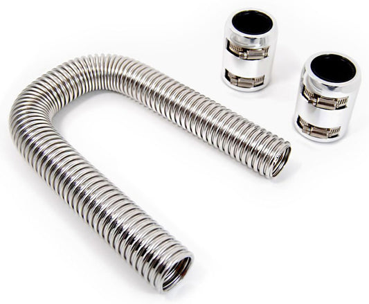 Stainless Steel Radiator Hose Kit, 48" Hose Length with Chrome End Caps