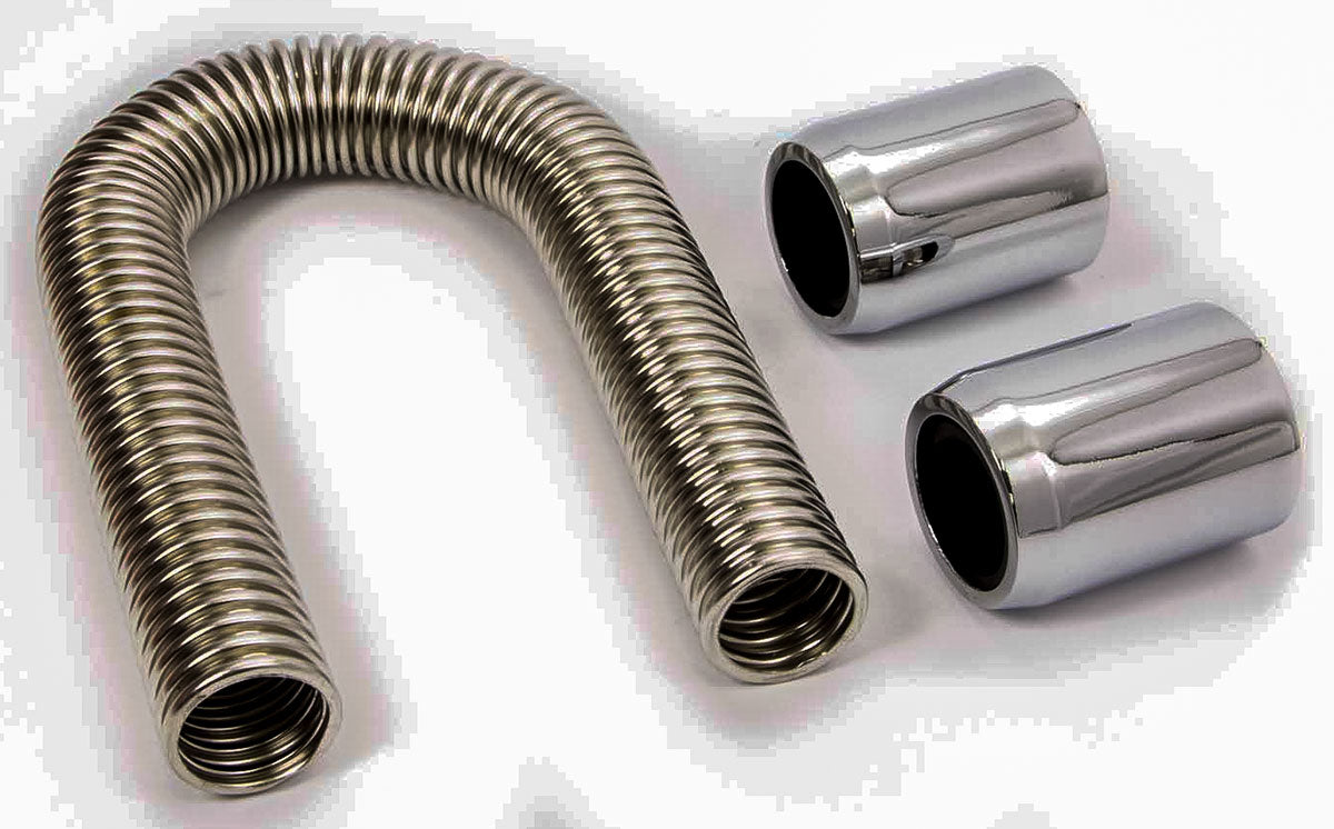 Stainless Steel Heater Hose Kit, 44" Hose Length with Polished End Caps