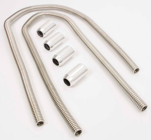 Stainless Steel Radiator Hose Kit, 44" Hose Length with Chrome End Caps