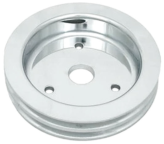 Polished Aluminium Crankshaft Lower Pulley, Double Groove, 6.60" Dia, 2.30" Bolt Circle
Fits 1965-68 B/B Chev 396-454 with Short Water Pump