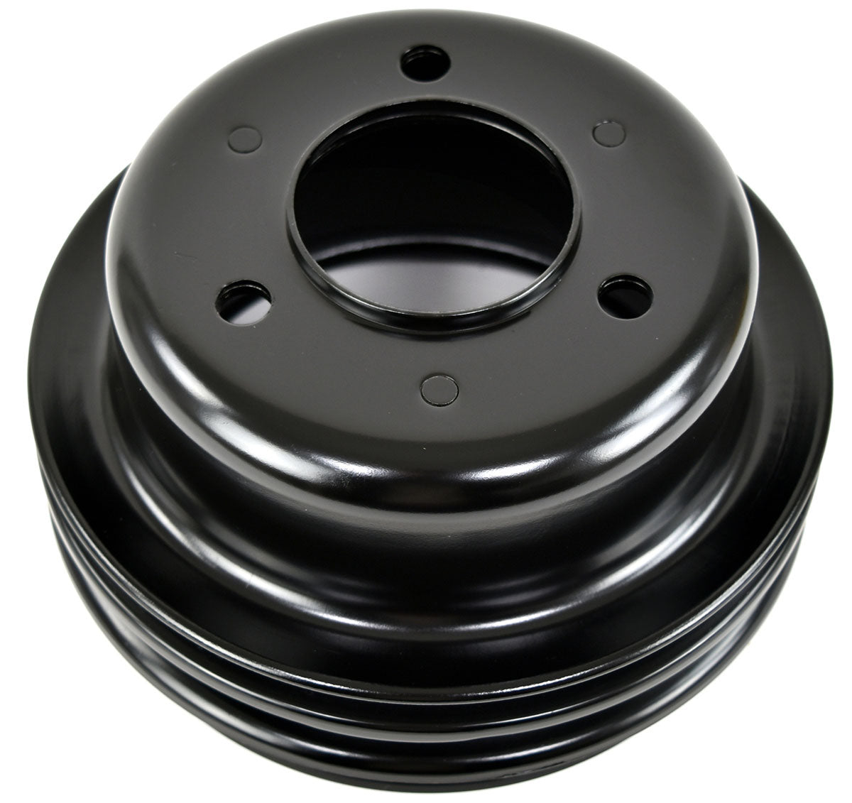 Black Steel Crankshaft Lower Pulley, Single Groove 6-5/8" Dia, 2" Deep  Fits 1965-66 S/B Ford 289