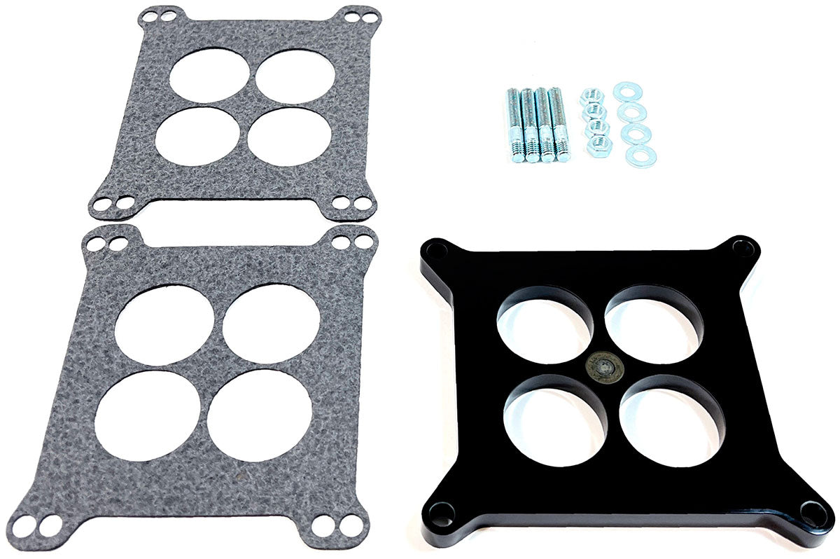 Phenolic Plastic Carburettor Spacer, 1-11/16" Ported, 1/2" Spacer
Fits Holley/AFB Four Barrel Carburettors, Gasket & 2" Stud Kit Included